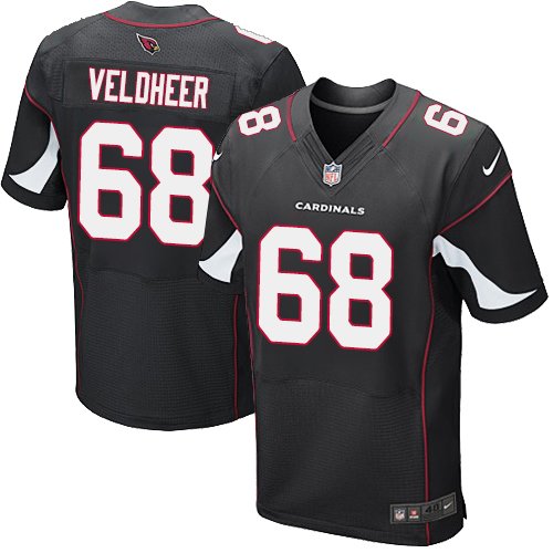 Men's Elite Jared Veldheer Nike Jersey Black Alternate - #68 NFL Arizona Cardinals